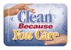 Clean Because You Care Dispenser Stickers